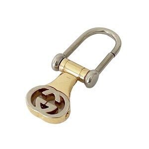 Gucci gold and silver GG logo vintage key ring keychain